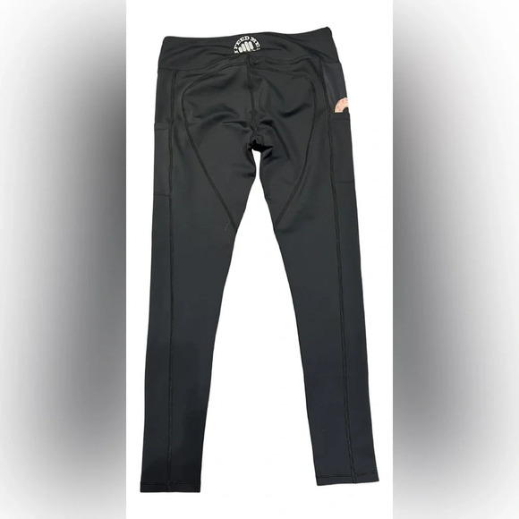 Feed Me Fight Me Donut Pocket Black Leggings Size Large - Picture 2 of 4